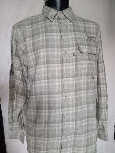 Camisa Columbiaa Pfg Grande Blanca Y Cafe Tenue