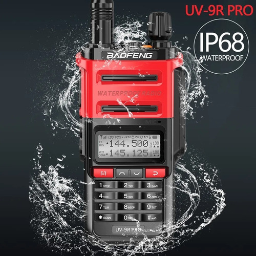 Radio Baofeng Uv9r Pro Dual Band Vhf Uhf Ip67 Color Rojo 