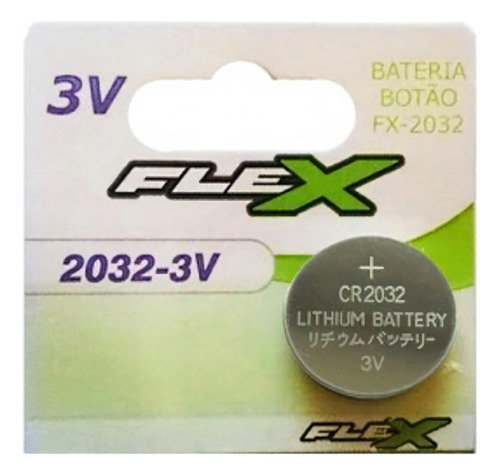 Pilha Bateria Pastilha Com 5 Unidades, 3 Volts, 2032 - Flex