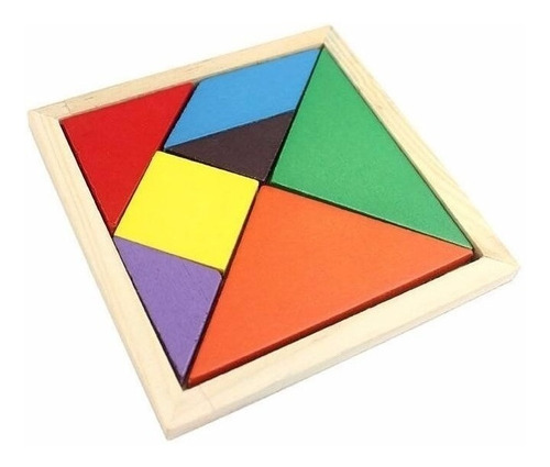 Tangram Madera Didactico Juguete Mesa Rompecabeza 18x18cm