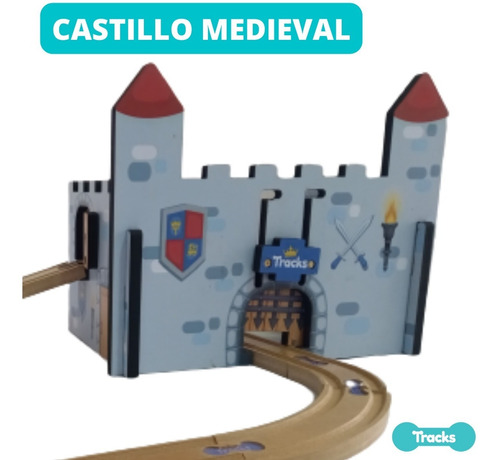 Imagen 1 de 10 de Castillo Medieval Montessori Tracks Compatible Trancity Hape