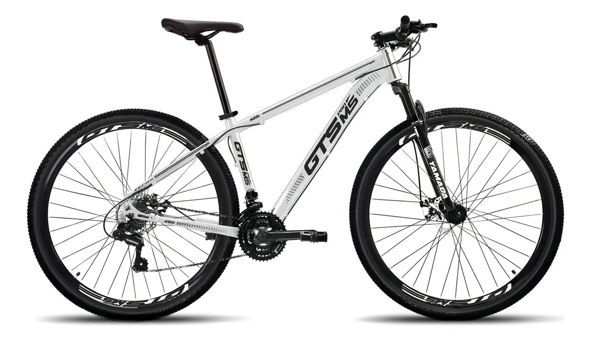 Bicicleta Gts Pro M5 Techs 21v Aro 29 Disco Câmbios Shimano Cor Branco Tamanho Do Quadro 17