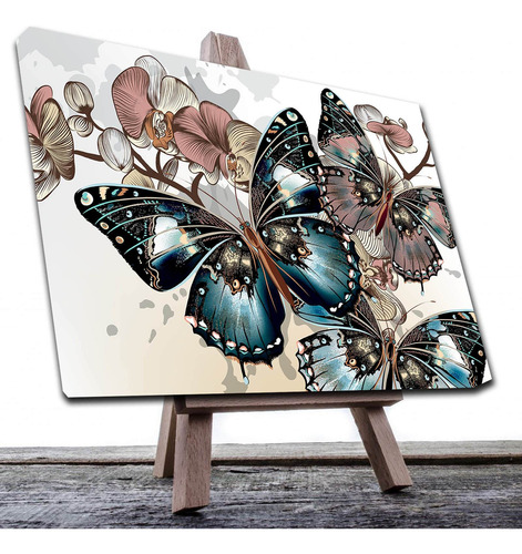 Cuadro Decorativo Canvas De Mariposas Pintadas De 135x90 Cm