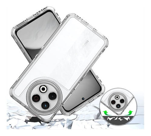 Funda De Teléfono Transparente Con Cobertura Para Tecno Spark 30 Pro 30pro 4g 20 Plus, Tpu+pc, Fundas Gruesas Anticaídas