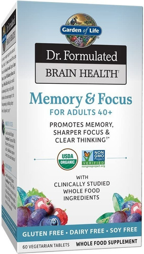 Garden Of Life Dr. Formulated Memoria Y Enfoque 60 Tabletas