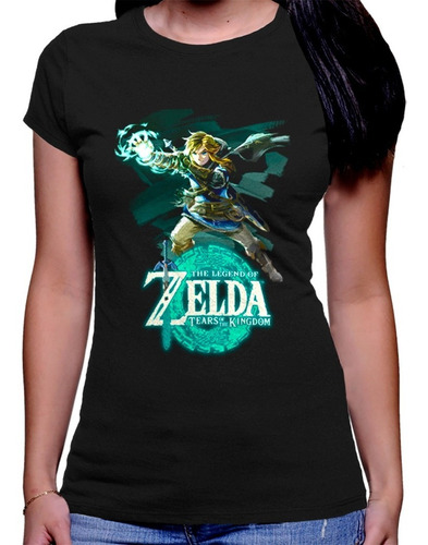 Camiseta Premium Dama Zelda Breath Of The Wild Oscuro