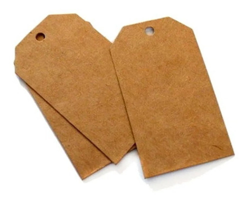 Imagem 2 de 3 de Kit Com 100 Tags Kraft Liso Com Cordão 4x10cm Envio Em 24h