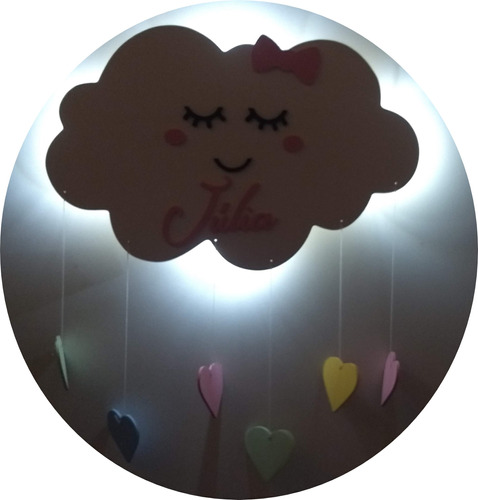 Nuvem Porta Maternidade Com Led Chuva De Amor E Nome Bebe