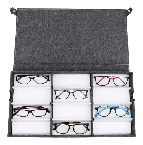 Diseño Ikee 12 Ranuras Gafas Organizador De Almacenamiento P