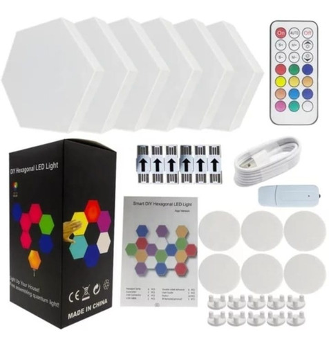 Lámpara Hexagonal Nanoleaf Luz Led Rgb 6pz La Caja