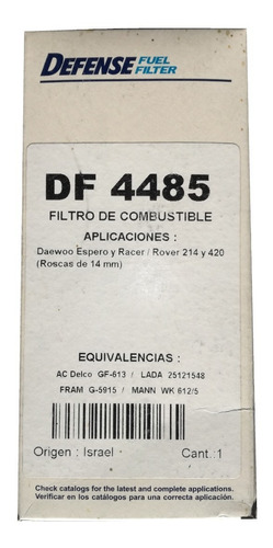 Filtro Defense Nafta Daihatsu Charade, Sportrak, Gran Move