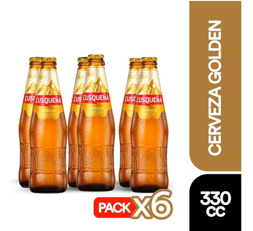 Pack 6 Cerveza Cusqueña Dorada Botella De 330cc