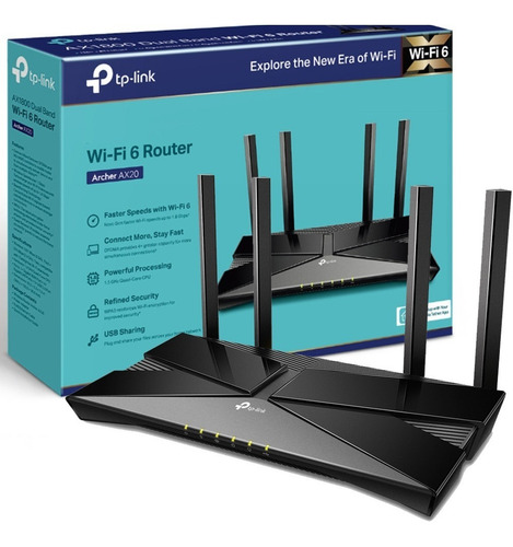 Tp-link Archer Ax20, Router Ax1800 Doble Banda Wifi 6