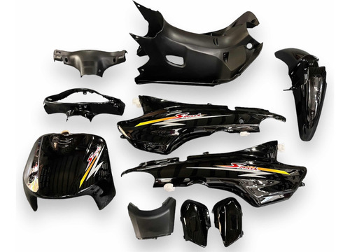 Kit De Plasticos Original Gilera Smash 110 Negro Liso M/v