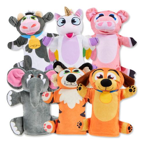 Marionetas De Mano Para Niños Pack De 6 Animales Temáticos