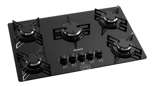 Fogão cooktop gás Realce Atalanta 5 bocas preto 127V/220V