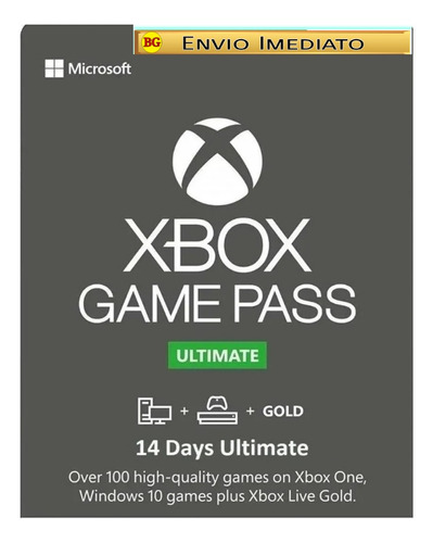 Xbox Live Gold 14 Dias + Gamer Pass Ultimate Só Xbox One 