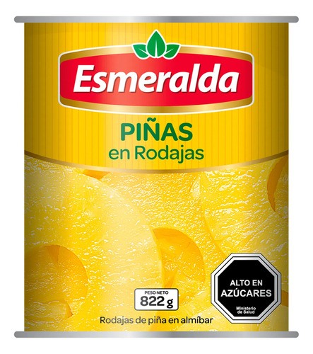 Piña En Rodajas Esmeralda 822gr (3 Unidad)super