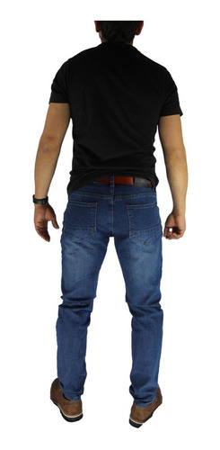 Imagen 3 de 7 de Jeans Hombre Elasticados Slim Azul