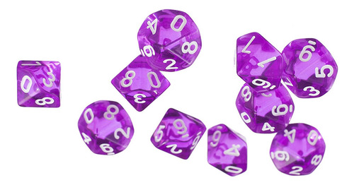 6 Colores 10pcs / Set Games Multi D10 Púrpura Púrpura