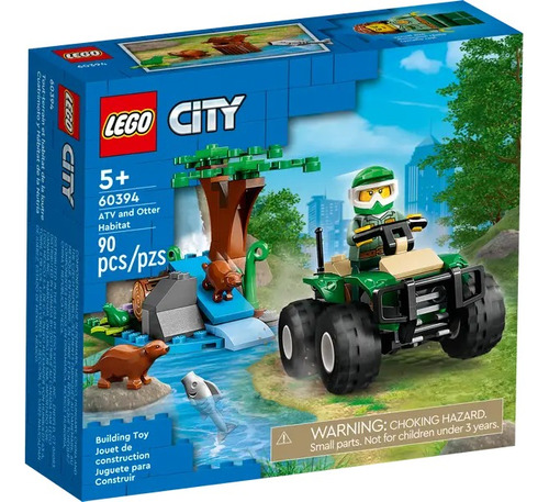 Lego City 60394 Cuatrimoto Y Hábitat De La Nutria 90 Pzs