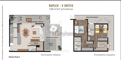 Apartamento Garden Com 2 Quartos À Venda, 68 M² Por R$ 696.722 - Santa Quitéria - Curitiba/pr - Gd0243