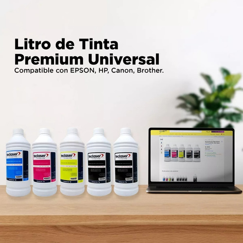 Kit 5 Litros De Tinta Universal Compatible 2 Black Y 1 C/u