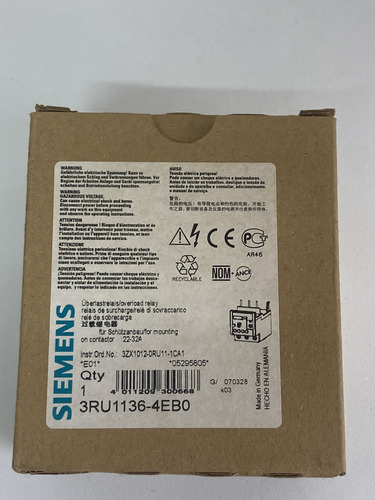 Relé De Sobrecarga Termico 3ru1136-4eb0 22-32a Siemens