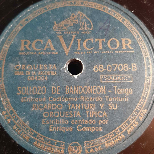 Pasta Ricardo Tanturi Orq Tip Enrique Campos Rca Victor C367