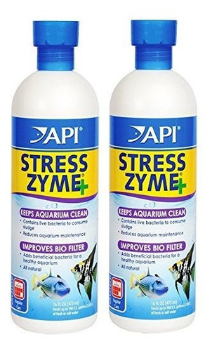 2 Pack Api Stress Zyme Solucion De Limpieza De Acuario De Ag
