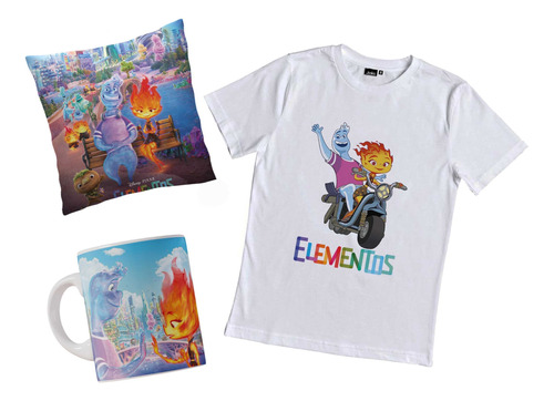 Combo Elementos Disney Remera Con Taza Y Almohada