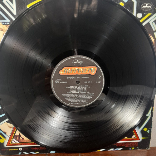 Imagem 5 de 8 de Vinil Lp Def Leppard Hysteria Com Encarte Bom Estado