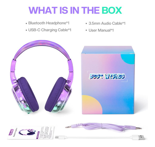 Auriculares Bluetooth Para Niños, Inalámbricos Con Micrófono