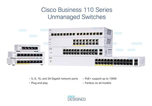 Cisco Cbs110-16pp-d Switch 16 Puertos Ge Con Poe