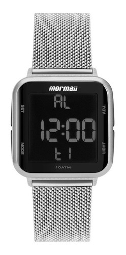 Relogio Prata Feminino Digital Original Mormaii Mo6600ak/7k