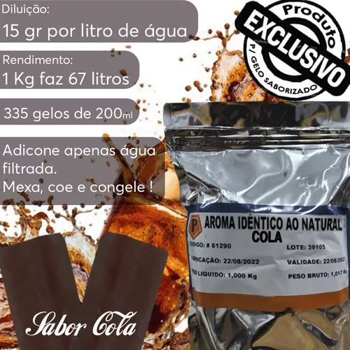 Aroma Concentrado em Pó para Gelo Saborizado - Sabor Água de Coco - Biz  Embalagens