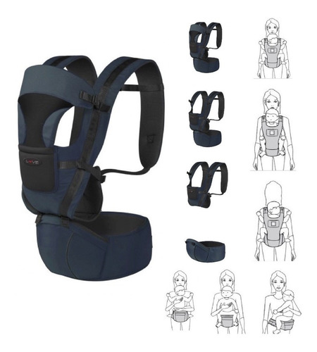 Mochila Porta Bebe Hasta 15kg Faja Lumbar Asiento 4010