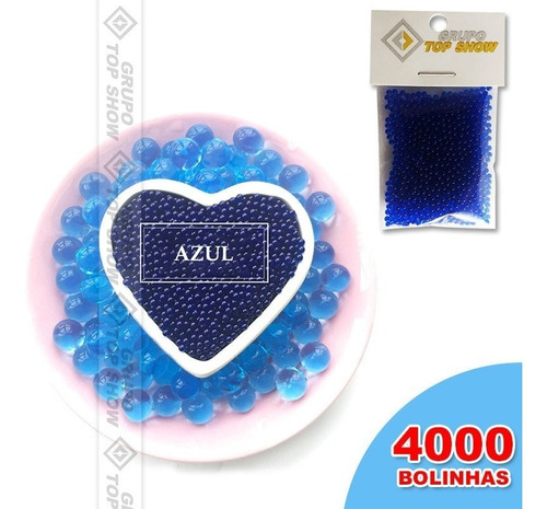 4000 Bolinha Gel Orbeez Planta Cresce Decoração Vasos - Azul