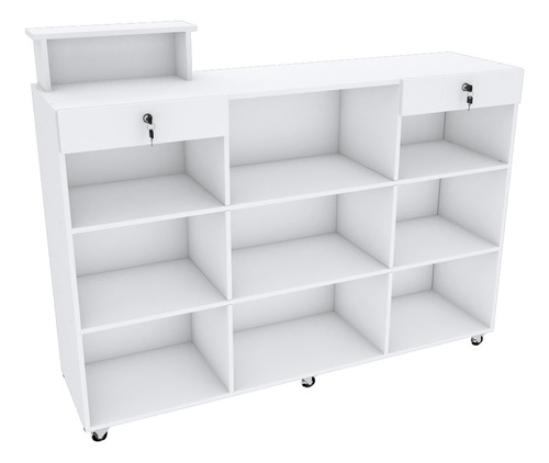 Balcão Caixa Duplo C Rodizios M231.2021.b (loja) Cor Branco