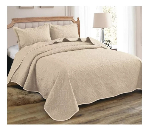 Cubrecama Quilt De Verano King Color Liso Beige 