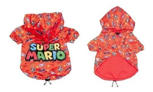 Piloto Impermeable Super Mario S Ropa Perro Mascota Cachorro