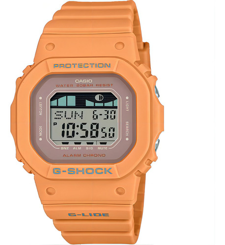 Reloj Casio G-Shock G-lide GLX-S5600-4DR, color de la correa: naranja, color del bisel, naranja, color de fondo: gris