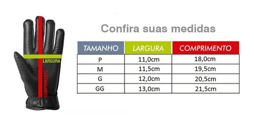Imagem 8 de 10 de Luva Moto Motociclista Dedo Inteiro Inverno Frio Couro
