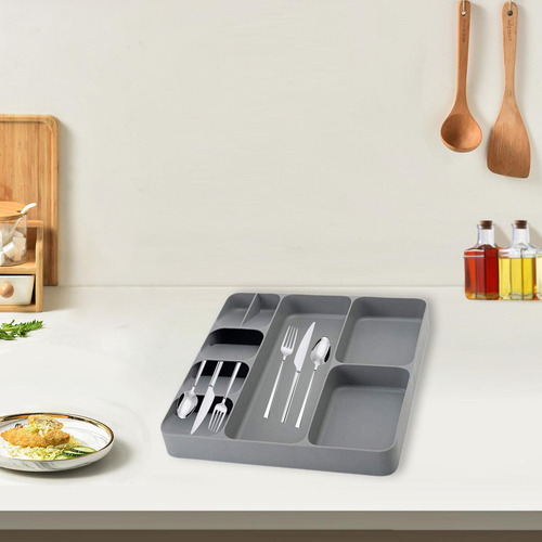 Organizador De Utensilios Compacto, Caja De Gris