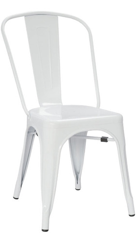 Silla De Comedor Tolix Metal Pintado Brillante Exterior X4 Color de la estructura de la silla Blanco