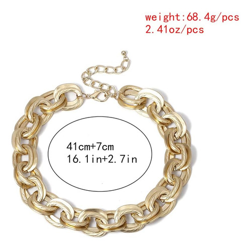 Octwine Dainty O Link Collar Gargantilla Gruesa Dorada Decla