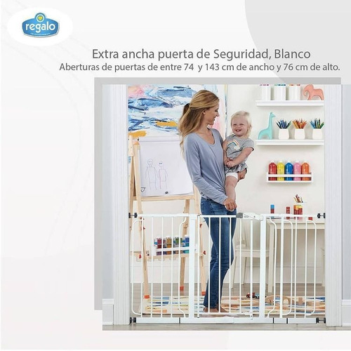Imagen 1 de 5 de Puerta De Seguridad Para Bebé Marca Regalo Extra Ancha