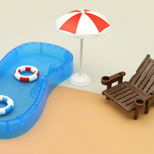 Simulación 1:12 Casa De Muñecas Jardín Piscina Adornos