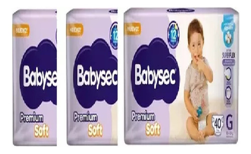 3 Hiperpacks Pañales Babysec Premium En Todos Los Talles