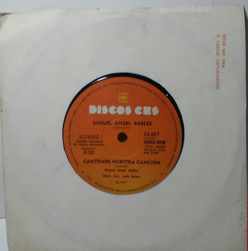 Disco Simple Miguel Angel Robles Cantemos Nuestra Cancion Ex
